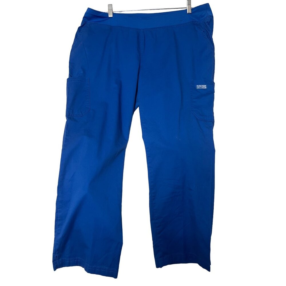 Butter-Soft Stretch Scrubs By UA Blue Cargo Pants For Women Medium (By Measureme